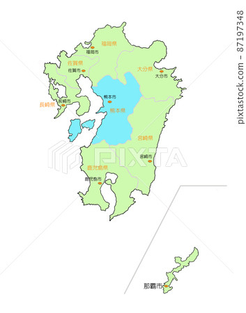 日本九州熊本藍地圖 日本九州熊本藍地圖 87197348