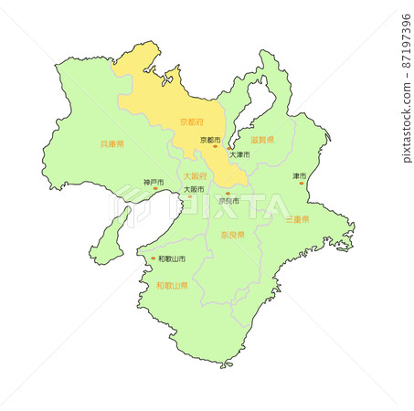Map of Japan Kinki Kyoto Huang 87197396