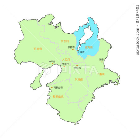 Map of Japan Kinki Shiga Blue 87197403
