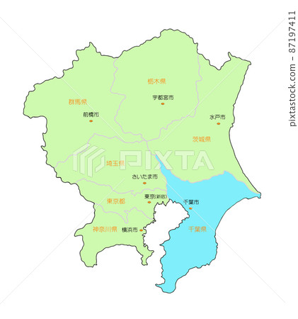 Map of Japan Kanto Chiba Blue 87197411