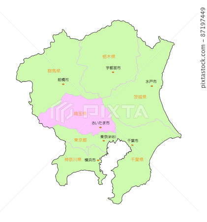 Map of Japan Kanto Saitama Pink Map of Japan Kanto Saitama Pink 87197449