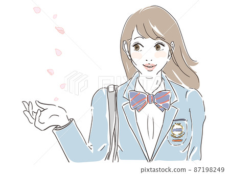 高中女生滿懷希望地迎接新學期 高中女生滿懷希望地迎接新學期 87198249