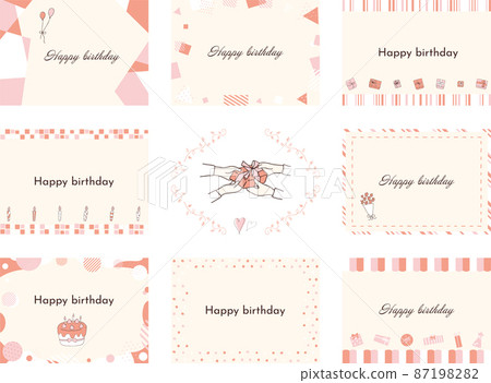 Birthday hand-drawn illustration frame set Birthday hand-drawn illustration frame set 87198282