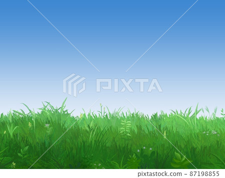 Background material of blue sky and lush fields 87198855