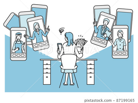 Women who are troubled by the number of companies in online job hunting 87199165