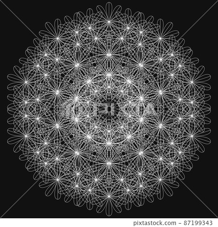 Monotone geometric pattern Simple mandala pattern Monotone geometric pattern Simple mandala pattern 87199343