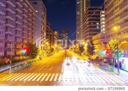 從櫻田通明治學院前的十字路口看到的午夜風景 從櫻田通明治學院前的十字路口看到的午夜風景 87199968