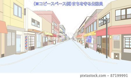 Cityscape, shopping street_empty version_colorful version (copy space is temporary 87199991