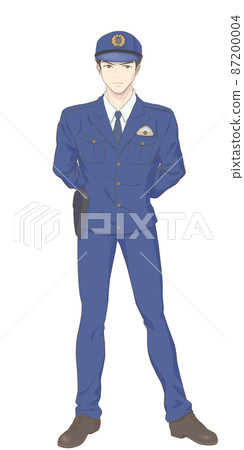 Standing pose of police officer (resting posture) - Stock Illustration ...