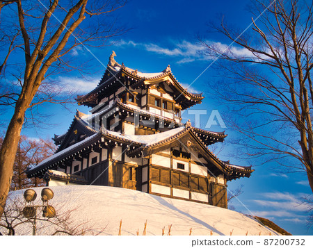 新潟縣上越市冬季的高田城 87200732