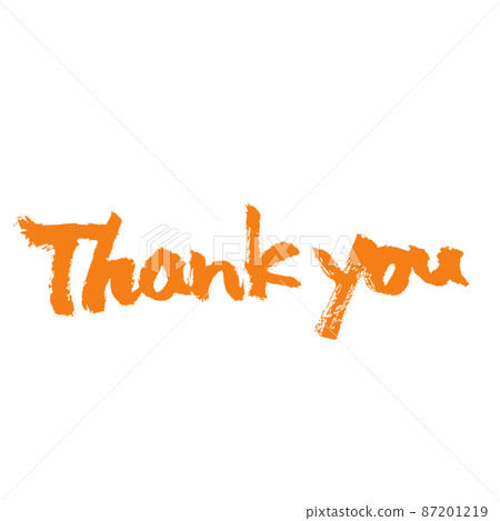 謝謝 簡單好用的手寫筆刷字符橙色 87201219