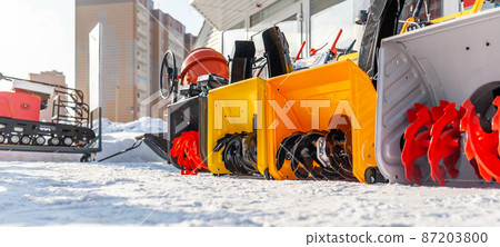A new petrol snowplow is on sale. Snow removal mechanism. A new petrol snowplow is on sale. Snow removal mechanism. 87203800
