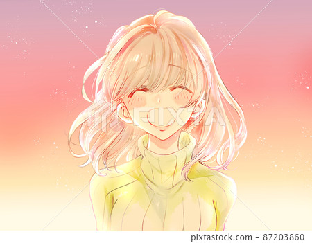 A woman with a smile A woman with a smile 87203860