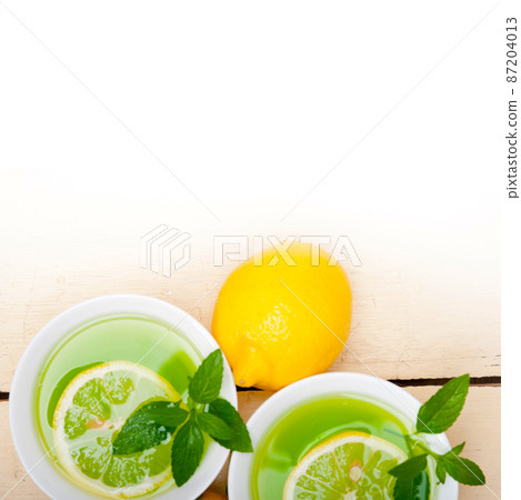 mint infusion tea tisane with lemon 87204013