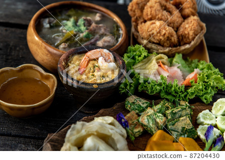 Set manu for dining with family, friends or lovers, Thai Traditional Food. 87204430