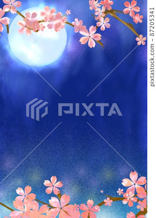 櫻花與夜空明信片設計 櫻花與夜空明信片設計 87205341