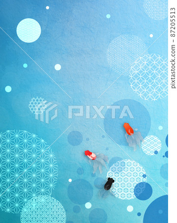 日本圖案背景材料金魚舀 87205513