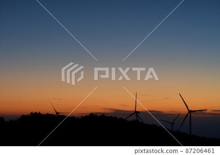Mie Prefecture Aoyama Highlands Windmill and Sunset Mie Prefecture Aoyama Highlands Windmill and Sunset 87206461