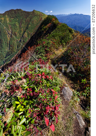 從秋葉的上越邊境垂直跑道看到的谷川岳 87206632