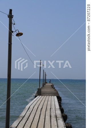 Haraoka Pier on the Haraoka coast of the Boso Peninsula Haraoka Pier on the Haraoka coast of the Boso Peninsula 87207228