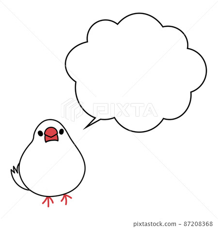 Cute white sparrow balloon illustration material 87208368