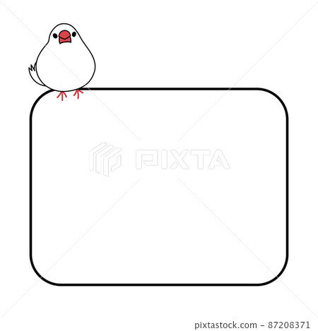 Cute white sparrow frame illustration material square Cute white sparrow frame illustration material square 87208371