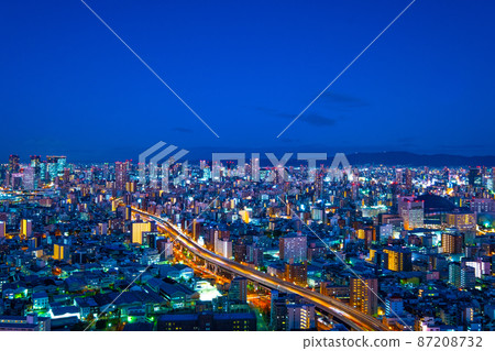 大阪市的夜景 大阪市的夜景 87208732