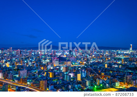 大阪市的夜景 大阪市的夜景 87208733