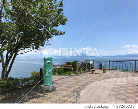 鹿兒島縣綠色郵筒和櫻島 鹿兒島縣綠色郵筒和櫻島 87209735