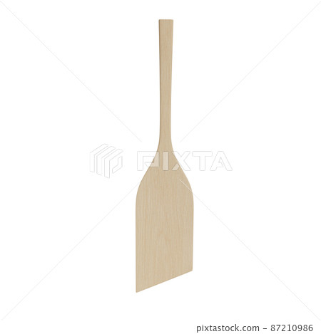 Wood spatula on white background. kitchen items 87210986