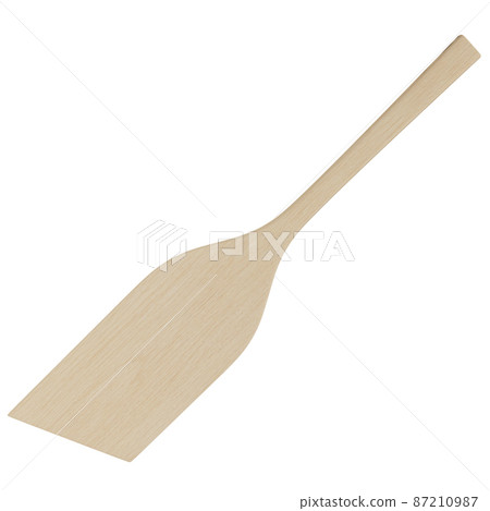 Wood spatula on white background. kitchen items 87210987