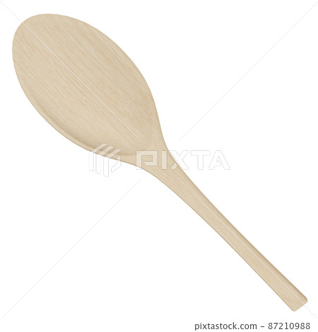 Wood spatula on white background. kitchen items 87210988