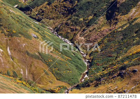 Amitabha headwaters of autumn leaves seen from the Tanigawa mountain range and Mt. Mantaro Amitabha headwaters of autumn leaves seen from the Tanigawa mountain range and Mt. Mantaro 87211478