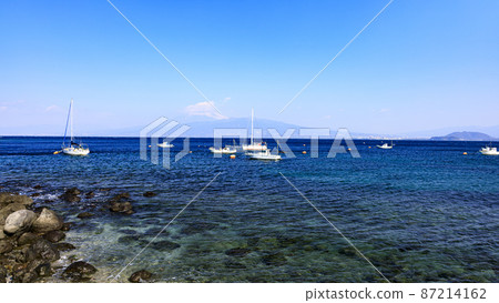 駿河灣、遊艇和富士山 駿河灣、遊艇和富士山 87214162