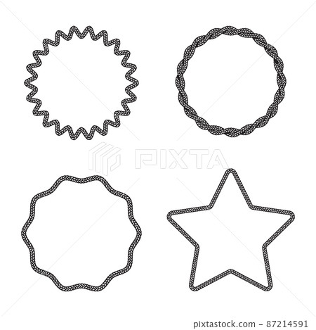 rope boarder circle pattern frame vector illustration set 87214591