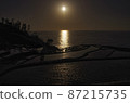 Sunset over rice terraces in the Sea of Japan 87215735