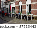 Bicycle parking lot in the early morning 87216442