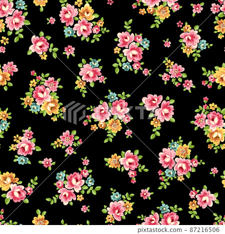 Seamlessly continuous floral pattern, - Stock Illustration [87216506 ...