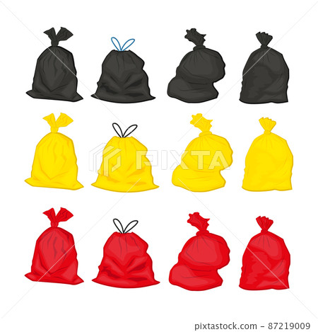 Set of Black, yellow, red plastic garbage bags Set of Black, yellow, red plastic garbage bags 87219009