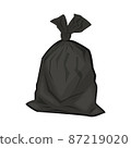 Black plastic garbage bag vector illustration 87219020