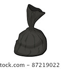 Black plastic garbage bag vector illustration in a cartoon flat style 87219022