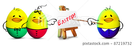 Little cute baby chick for easter. Yellow newborn baby chick. Little cute baby chick for easter. Yellow newborn baby chick. 87219732