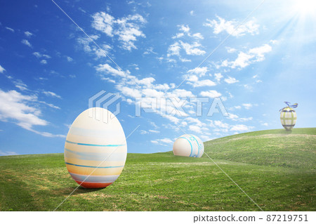 Beautiful Easter background with colorful Easter eggs 87219751