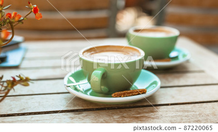 two coffee cup wooden table two coffee cup wooden table 87220065