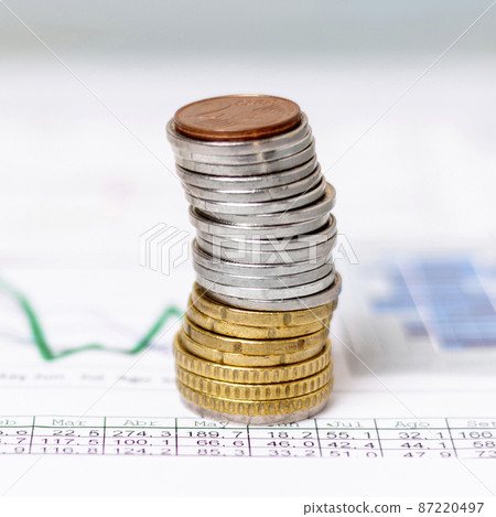 variety coins pile close up 87220497
