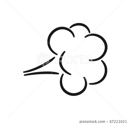 Comic fart cloud. Bad stink balloon. Explosion, angry breath. Cloud of smoke gas in comic style. Funny flatulence symbol. Vector illustration isolated on white background Comic fart cloud. Bad stink balloon. Explosion, angry breath. Cloud of smoke gas in comic style. Funny flatulence symbol. Vector illustration isolated on white background 87221021