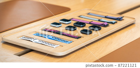 Aventura, Florida, USA - September 20, 2019: Apple Watch Series 5 section at the Apple store in Aventura mall 87221121