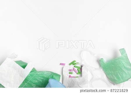 top view plastic bags with copy space top view plastic bags with copy space 87221829