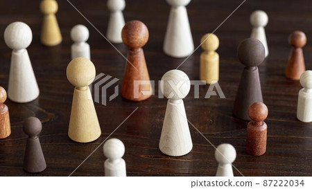 unique characters wooden background inclusion concept unique characters wooden background inclusion concept 87222034