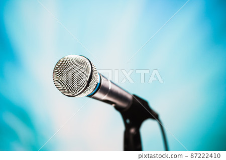 microphone against blue background 87222410